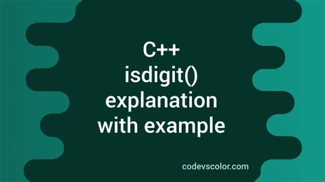 isnumeric c|isdigit() function in C/C++ with Examples .